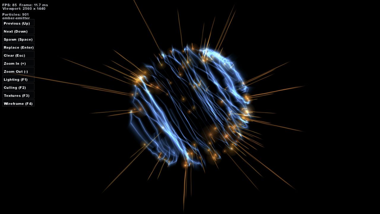 Radiating particle effects