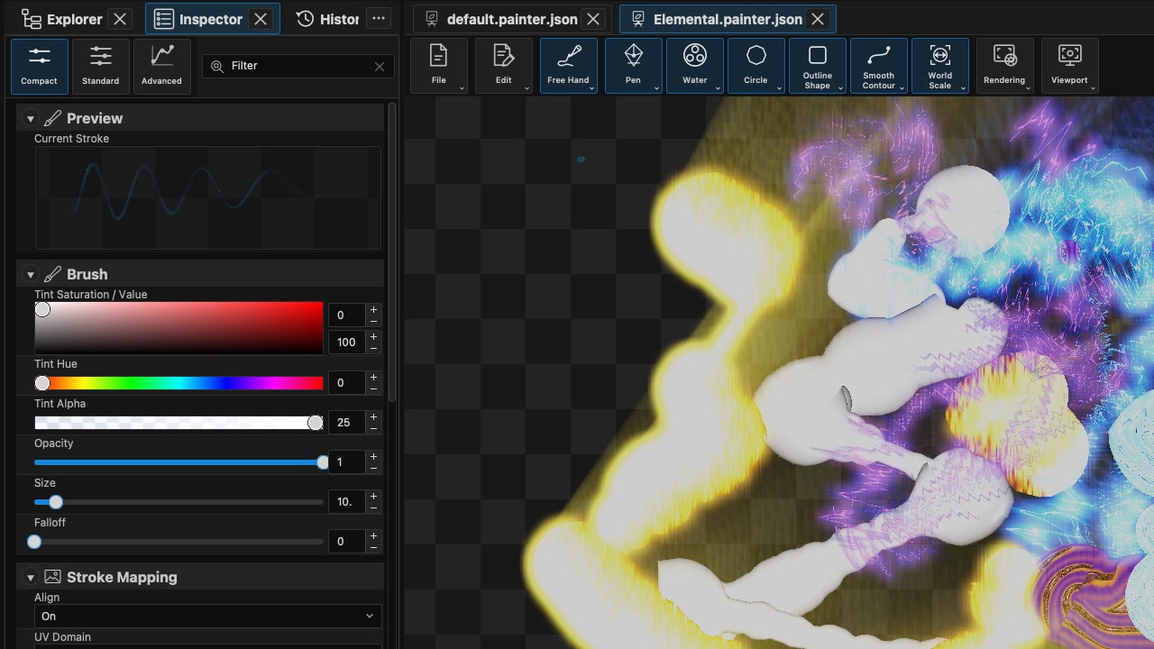 Every Flavor FX Painter displaying the vivid Elemental effects painting beside brush controls.